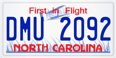 NC license plate DMU2092