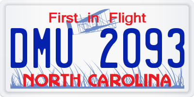 NC license plate DMU2093