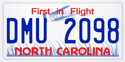 NC license plate DMU2098