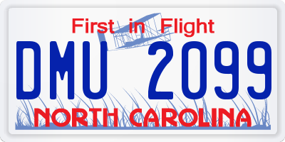 NC license plate DMU2099