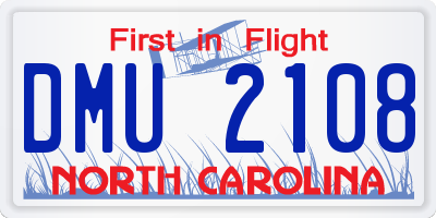 NC license plate DMU2108