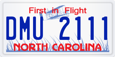 NC license plate DMU2111