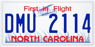 NC license plate DMU2114