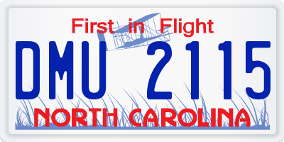 NC license plate DMU2115