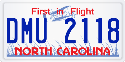NC license plate DMU2118