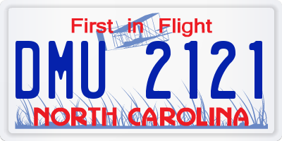 NC license plate DMU2121