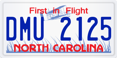 NC license plate DMU2125