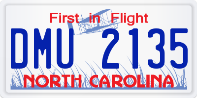 NC license plate DMU2135