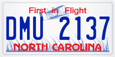 NC license plate DMU2137