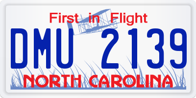 NC license plate DMU2139