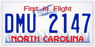 NC license plate DMU2147