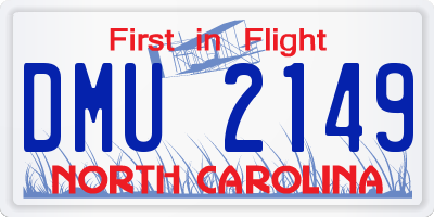 NC license plate DMU2149