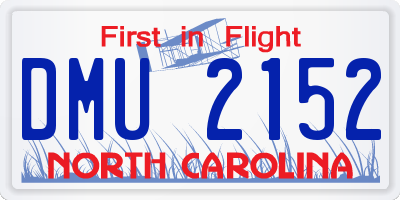 NC license plate DMU2152