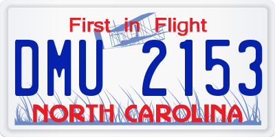 NC license plate DMU2153