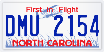 NC license plate DMU2154
