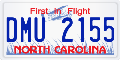 NC license plate DMU2155