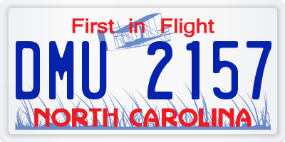 NC license plate DMU2157