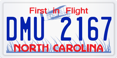 NC license plate DMU2167