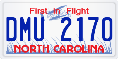 NC license plate DMU2170