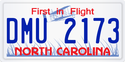 NC license plate DMU2173