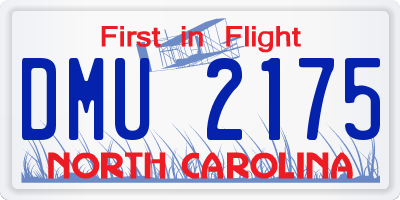 NC license plate DMU2175