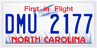 NC license plate DMU2177