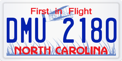 NC license plate DMU2180