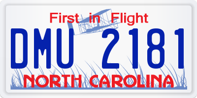 NC license plate DMU2181