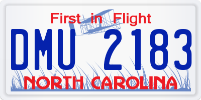 NC license plate DMU2183