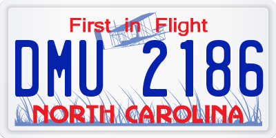 NC license plate DMU2186