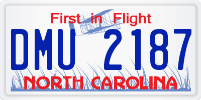 NC license plate DMU2187