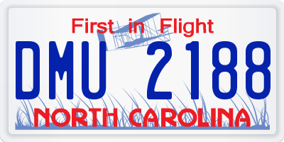 NC license plate DMU2188