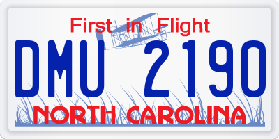 NC license plate DMU2190