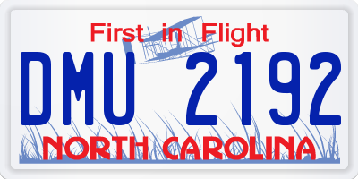 NC license plate DMU2192