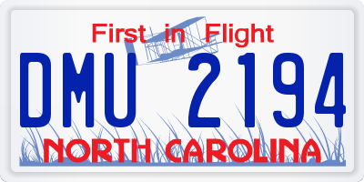 NC license plate DMU2194