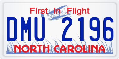 NC license plate DMU2196