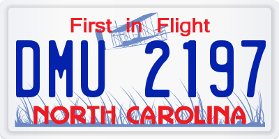 NC license plate DMU2197