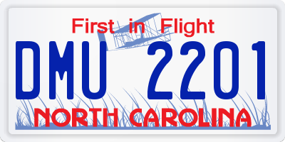 NC license plate DMU2201