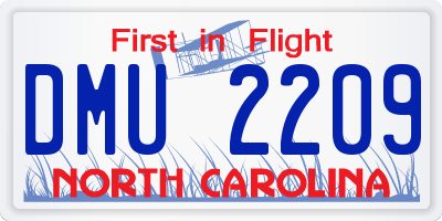 NC license plate DMU2209