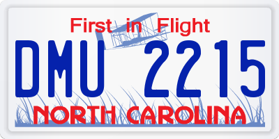 NC license plate DMU2215