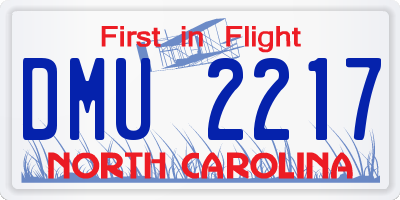 NC license plate DMU2217