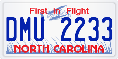 NC license plate DMU2233