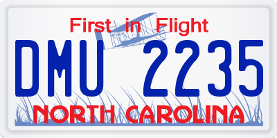 NC license plate DMU2235