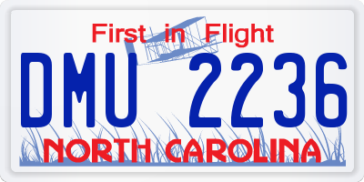 NC license plate DMU2236