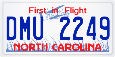 NC license plate DMU2249