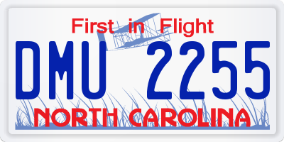 NC license plate DMU2255