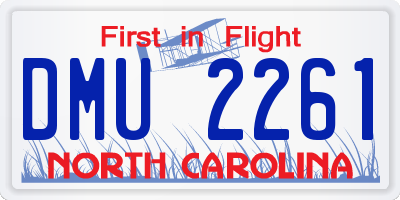 NC license plate DMU2261