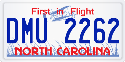 NC license plate DMU2262