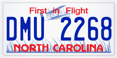 NC license plate DMU2268