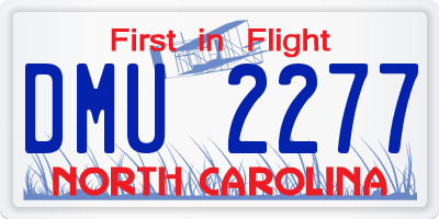 NC license plate DMU2277